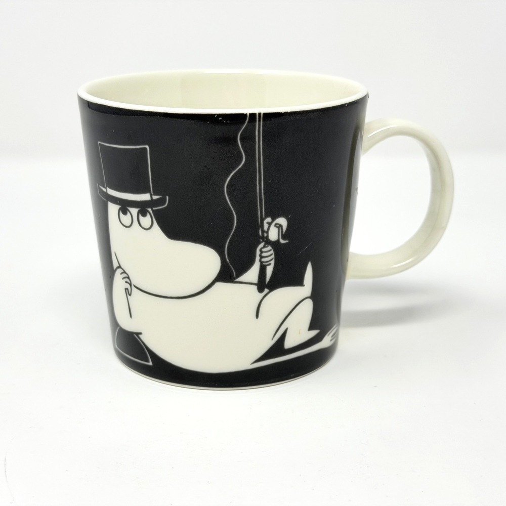 Arabia Moomin Moominpappa Thinking Mug Black 1999-2013 Crown Stamp Discontinued